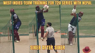 West Indies Cricket Team Training for T20 Series with Nepal Cricket Team | Power Hitting Practices