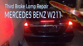 HOW TO DIY Repair - Third Brake Lamp MERCEDES BENZ E200 COMPRESSOR - MERCY W211