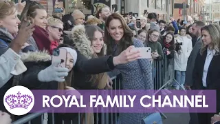 Kate Stops for Selfies Outside Harvard University