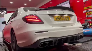 Mercedes E43 custom stage 1 remap & dyno package with a few extra crackles at MSL Performance