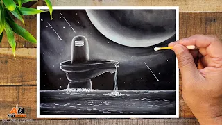 How to draw lord Shiva Shivling Drawing with Oil Pastel Step by Step for Beginners