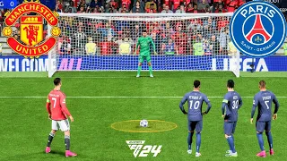 FIFA 24 | Ronaldo vs Messi Neymar Mbappe | Man United vs PSG | UCL FINAL | Penalty Shootout - PS5