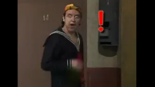 Quico patea una bomba a la chilindrina XD.