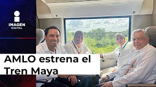 López Obrador estrena el Tren Maya, realiza recorrido con gobernadores y empresarios