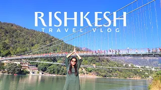 Rishikesh Travel Vlog - Cafes, Waterfall, Ram Jhula, Triveni Ghat, Dec 2022 Tour