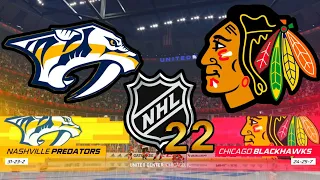 Chicago Blackhawks vs Nashville Predators! NHL 22!