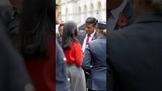 PM Rishi Sunak & his wife buy a poppy at 10 Downing Street