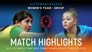 Highlights | Danisha Patel (RSA) vs Nicole Arlia (ITA) | WT Grps | #ITTFWorlds2022