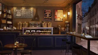 Cozy Jazz Music - 4K Coffee Shop Ambience with Smooth Jazz & Rain Sounds for Relax, Study, Work