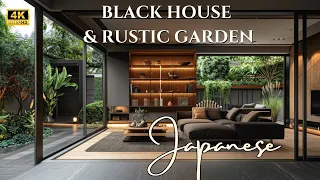 Japanese Black Minimalist Small House with Rustic Garden Oasis Tour | Traditional Japanese Aesthetic