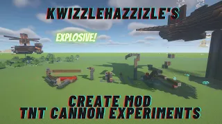 Minecraft Create mod TNT Cannon Experiments!