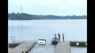 Truck slips off boat launch into Lake Springfield