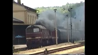 Fahrstufe 15 rein und los- 120 264 beschleunigt P 4052 im Bahnhof Greiz