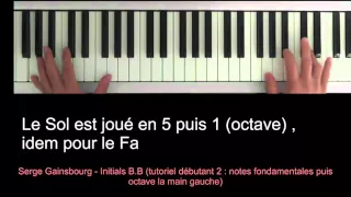 Serge Gainsbourg - Initials B.B (piano tutoriel)