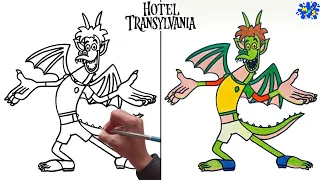 How to draw Monster Johnny from Hotel Transylvania 4