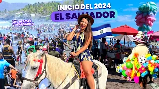 Así es un PRIMERO DE ENERO en LA PLAYA el majahual en EL SALVADOR 🇸🇻¡LLENO TOTAL! El Salvador 2024