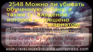 2548 Можно ли убивать обученную собаку, а также ту, владение которой разрешено шариатом