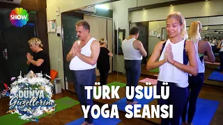 Faik Öztürk ve güzellerimizin yoga seansı | Dünya Güzellerim