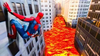 The FLOOR IS LAVA Challenge in Spiderman PS4