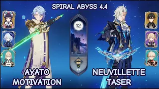 C1 Ayato Motivation & C0R1 Neuvillette Taser - Spiral Abyss 4.4 - Genshin Impact