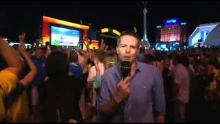 UEFA Euro 2012: Ukraine fans ERUPT in 'Shevchenko Square' when 2-1 to WIN Sweden