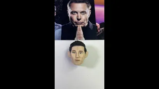 How to make a sculpture face of Elon Musk with Polymer Clay Art | tutorial body sculpting#shorts