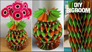 How to make Flower Vase with Paper | DIY Simple Paper Craft | DBB