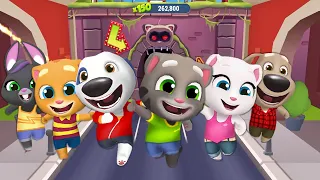 Talking Tom Gold Run- All Friends Gameplay With adventure, Full Screen Gameplay