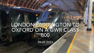 London Paddington to Oxford on a GWR Class 800 (09.02.2023)