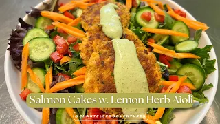 Mouthwatering Salmon Cakes with Tangy Lemon Herb Aioli
