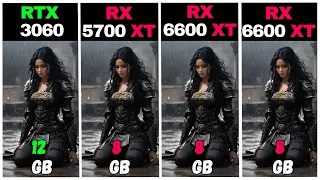 RTX 3060 VS RX 5700 XT VS RX 7600 VS RX 6600 XT : Comparing average fps In 16 Popular Games