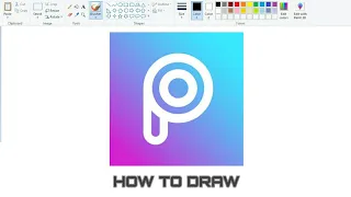 How to draw PicsArt Logo on Computer using Ms Paint | Pics Art Logo Drawing.