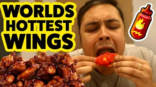 EATING THE WORLDS HOTTEST CHICKEN WINGS CHALLENGE