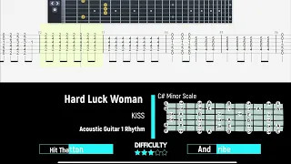 Kiss - Hard Luck Woman - Acoustic Guitar 1 Rhythm Easy Tab