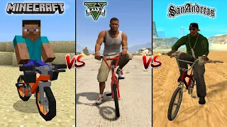 MINECRAFT BMX VS GTA 5 BMX VS GTA SAN ANDREAS BMX - WHICH IS BEST?