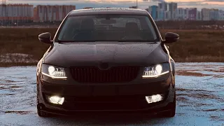 Внешний ТЮНИНГ SKODA OCTAVIA A7. Поставил СПЛИТТЕР и ДИФФУЗОР! Тонировка фар и bi led модули в фары!