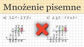 Mnożenie pisemne (w słupku) - Matematyka