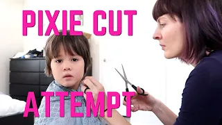 Unique Pixie Cut - Behind the Scenes Pixie Haircut at Home [Haircut Fails??]