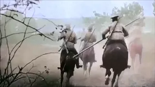 Imperial Russia (1721-1917) Military March "Прощание славянки" WWI Footage with color