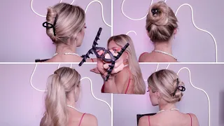 4 FAVORITE CLAW CLIP EVERYDAY HAIRSTYLES, ONLY 30 SEC FOR EACH!!