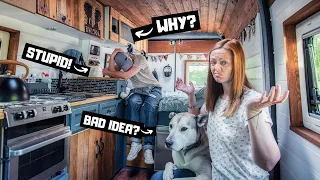 DIY VAN BUILD MISTAKES..  what we regret and what we would change in our self converted campervan.