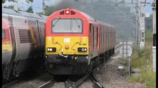 Trains at Acton Bridge (Cheshire) fantastic morning with Royal Mail train on Drag Great 66 Tones