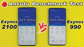 Samsung Galaxy S21 Ultra vs Samsung S20 Plus - Exynos 2100 vs Exynos 990 Antutu Benchmark Score Test