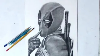 Deadpool realistic drawing/timelapse