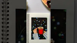 Coffee & Marshmallow #arttherapy #youtubeshorts #artvideo #gouachepainting #coffee #marshmallow