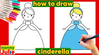 How to draw kawaii princess CINDERELLA  | Nanny Julie