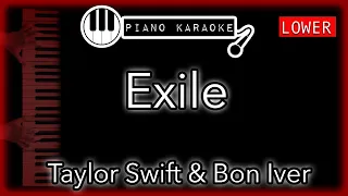 Exile (LOWER -3) - Taylor Swift & Bon Iver Piano Karaoke Instrumental