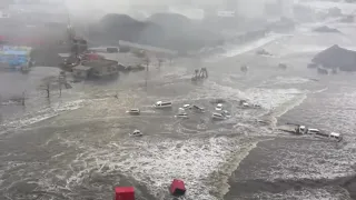 2011 Japan Tsunami - Chikyu Boat, Hachinohe Port. (Full Footage)