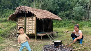 Single Mother 70% Completed Bamboo House for Single Mothers, Difficult Life Eating Noodles Every Day