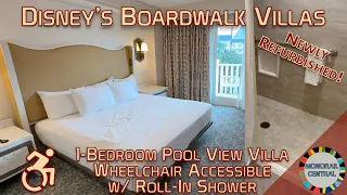 Disney’s Boardwalk Villas | 1-Bedroom Accessible Villa w/ Roll-In Shower 4K Walkthrough 2024